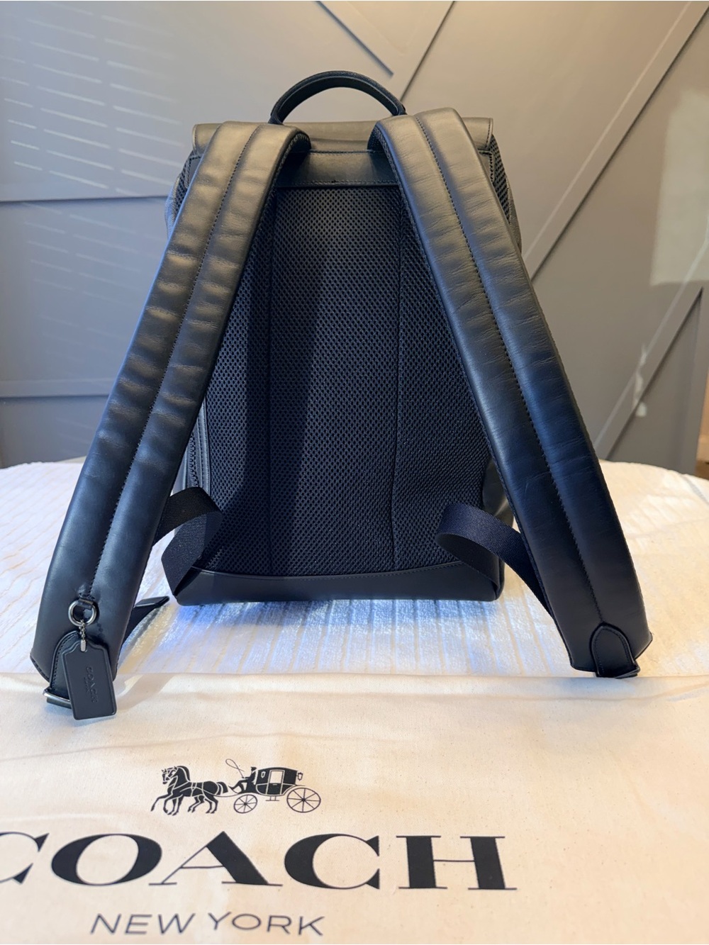 Coach Men's Signature Canvas Backpack in Charcoal and Black - Includes Dust Bag - Picture 5 of 9